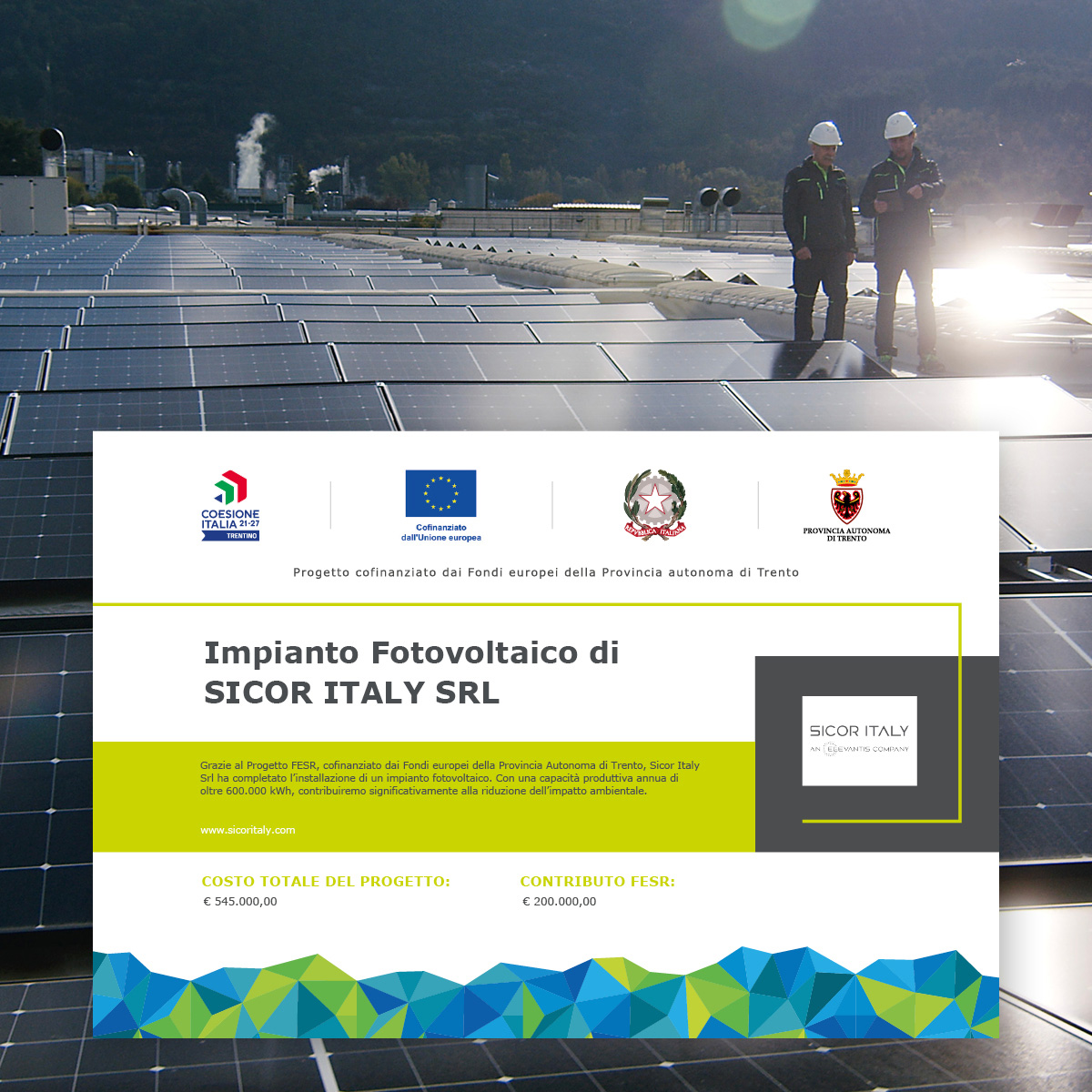 Un futuro sostenibile: Sicor Italy abbraccia l’energia rinnovabile.